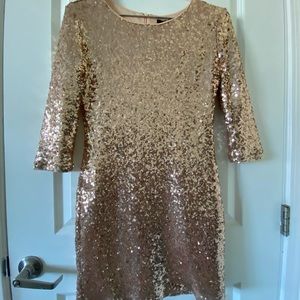 Rose Gold Sequins Bodycon Mini - L